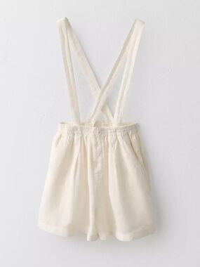Zara Cream Cross-Back Suspender Shorts
